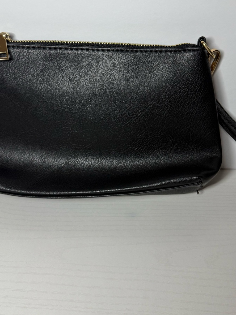 Everyday Black Wristlet Clutch with Gold Hardware